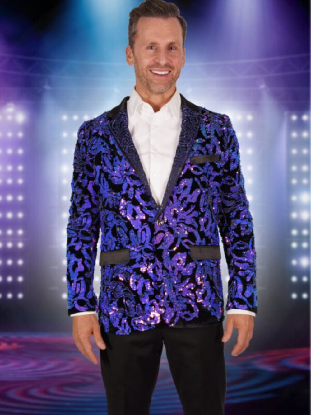 Purple Leaf Sequin Blazer